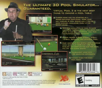 Virtual Pool 3 (US) box cover back